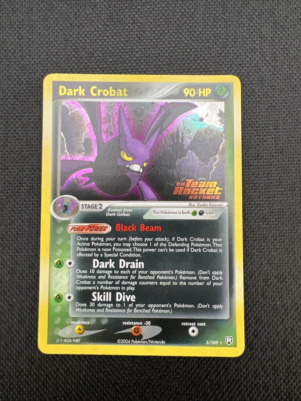 Dark Crobat ex Team Rocket Returns Pokémon TCG 3/109 Rare Reverse Holo - NM