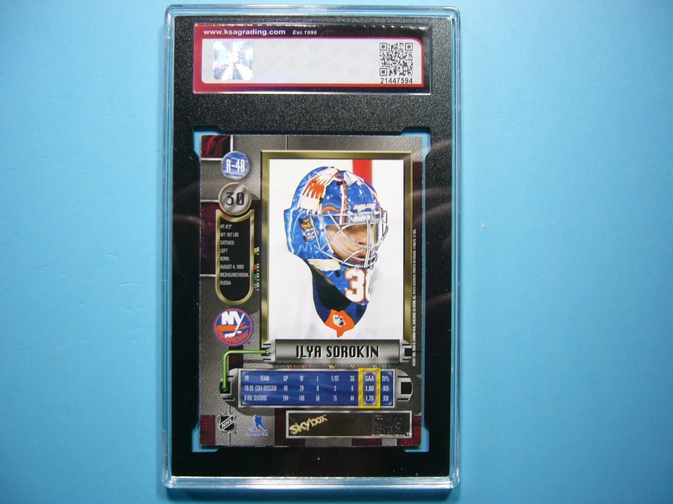 2020/21 SKYBOX METAL UNIVERSE NHL CARD R-48 ILYA SOROKIN RETRO ROOKIE RC KSA 10 - Image 2 of 4