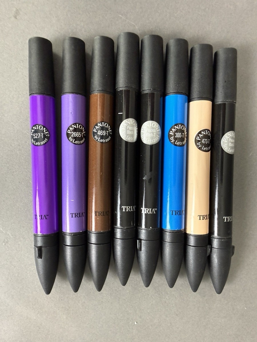 TRIA pantone by letpaset 油性ペン　156本 8 Letraset Pantone Tria Markers Three Black plus various colors | eBay