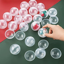 100Pcs Clear Plastic round Capsules Empty - Gumball Machine Capsules Bulk Clear