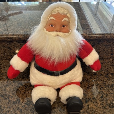 Vintage Maas Brothers Santa 17  Plush W/ Rubber Face 1989 Christmas 80s