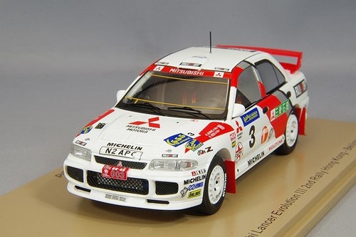 Miniature Spark 1/43, Mitsubishi Lancer Evolution III N°3, Rallye Hong Kong, Neuve