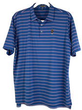 PETER MILLAR Summer Comfort Mens Blue Pink Stripe Polo Golf Shirt 2XL