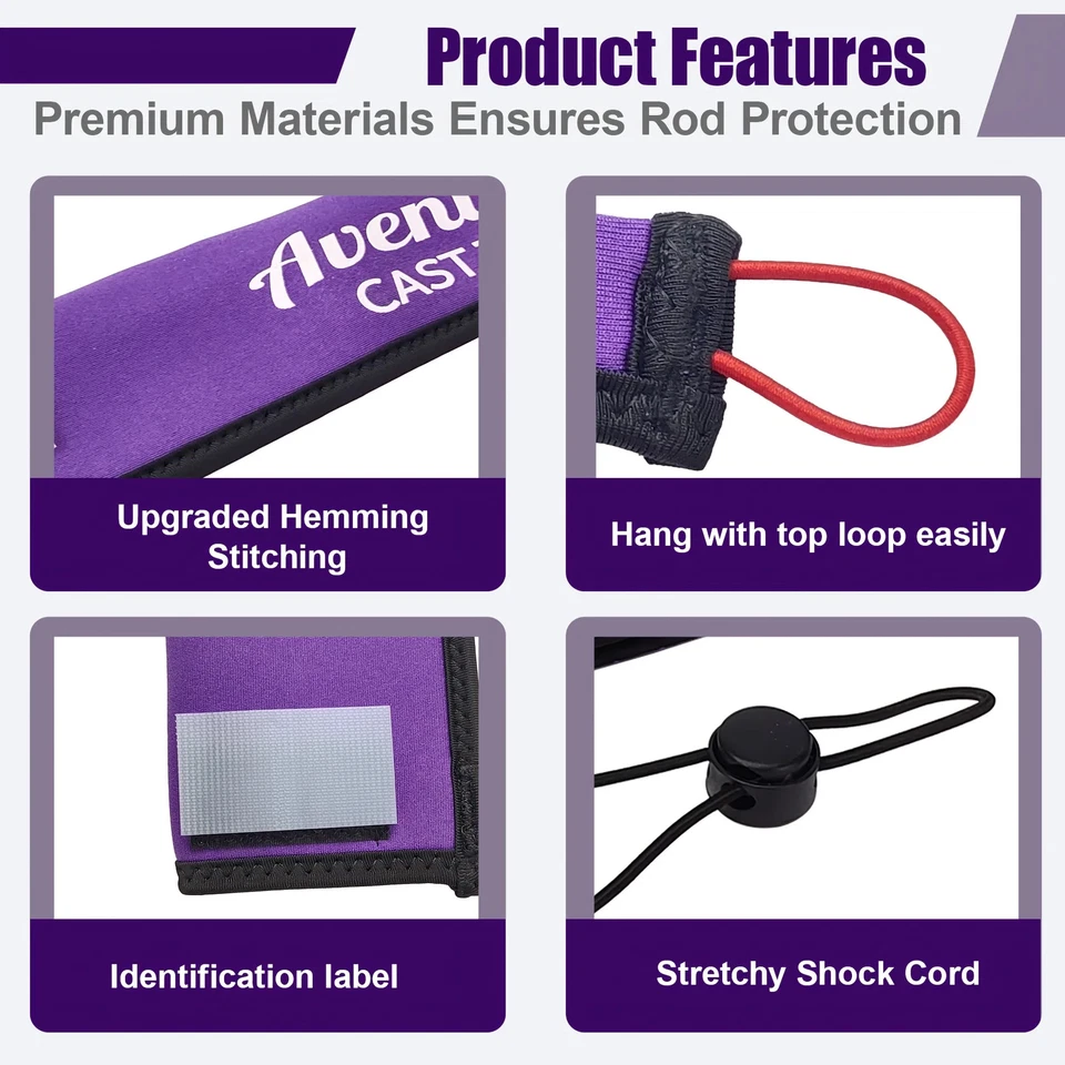 Neopren Float Angelrute Abdeckung Hülle Schutz Robust Robust Ruten Etui  - Bild 3 von 4