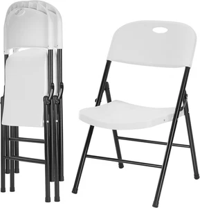 2-Pack Chaise pliante en plastique de haute résistance, 450 lbs Capacité Chaises pliables