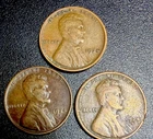 1924 P-D-S Lincoln Wheat Cents. Semi Key Date VF+ Set Of 3 Coins