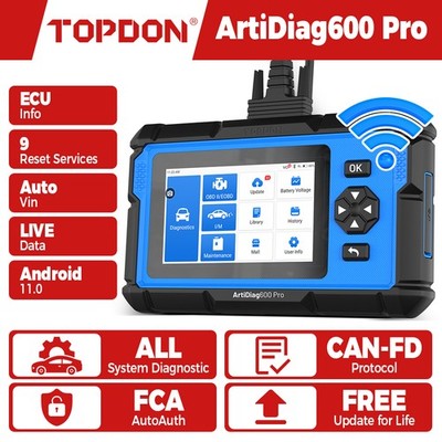 TOPDON AD600 PRO Car OBD2 Scanner Full System Diagnostic Tool ABS SRS Reset Free