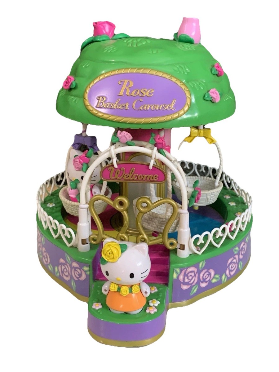 2001 Bandai Hello Kitty Dream World Rose Basket Carousel