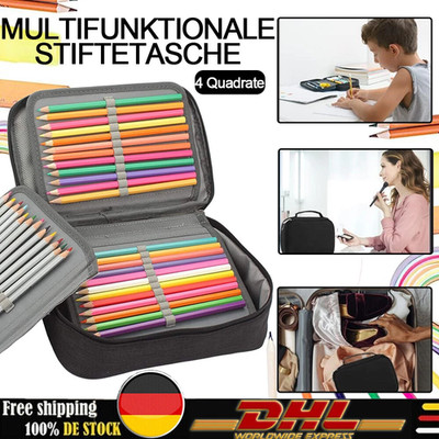 3 Fach Federmäppchen 72 Slots Federmappe Federtasche Bleistift Tasche Federmappe