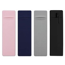 4 Pieces Pen Holder for Notebook, Adhesive Pencil Sleeve Pouch, multi color