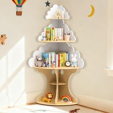 Bookshelf for Kids, Children Cloud-Bookshelf, Space-Saving Montessori Toddler Co