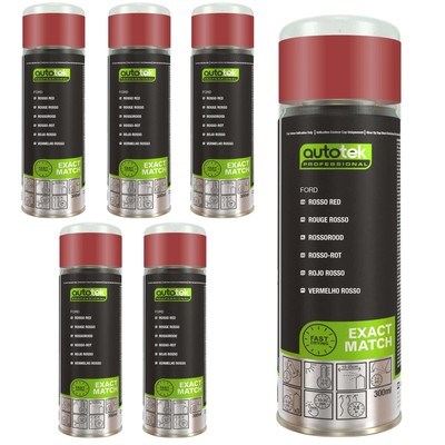 Autotek Ford Rosso rot schnelltrocknender Aerosol-Sprühlack 300 ml x6