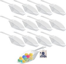 12 Pack Clear Plastic Scoops for Food - 6.5 Inch Candy Scoops for Candy Buffet