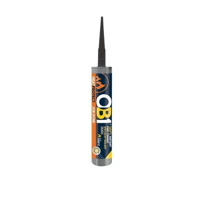OB1 Black HeatProtect 1200°C Instant Fire Cement 290ml Specialist Sealant for