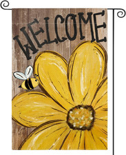 12X18 Inch Double Sided Bee Sunflower Spring Summer Garden Flag