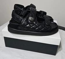 Kurt Geiger London Orson Rainbow Quilted Sandals Black EU 40 AU 9