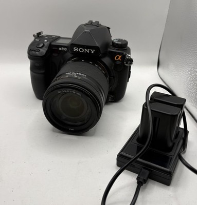 Sony Alpha A850 24.6MP Digital SLR Camera Black w/ Lens Batteries Charger Tested