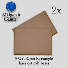 2x Rectangle 100x150mm MDF Bases Miniature Warhammer Laser Cut 40K FAST SHIPPING