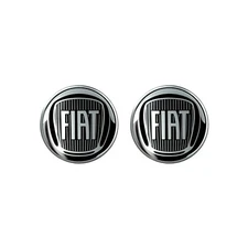 Sticker Fiat 3D Official Logo Black 21 MM, 2 Pieces