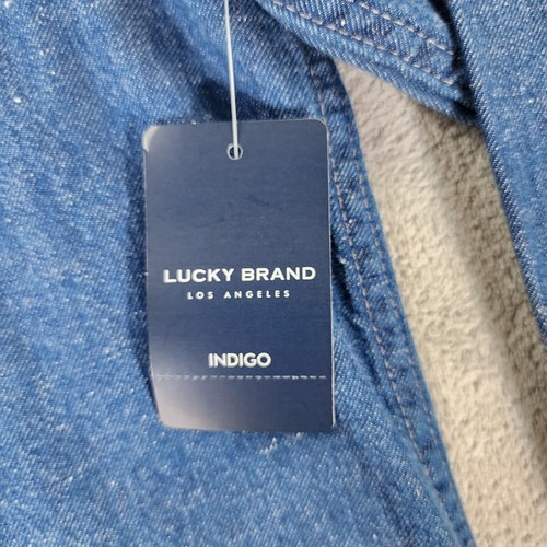 Lucky Brand Indigo Shirt Mens Large Blue Button Up Long Sleeve Classic Fit Denim - Picture 11 of 20
