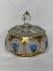 FENTON ART GLASS CHARLETON DECORATED POWDER DISH
