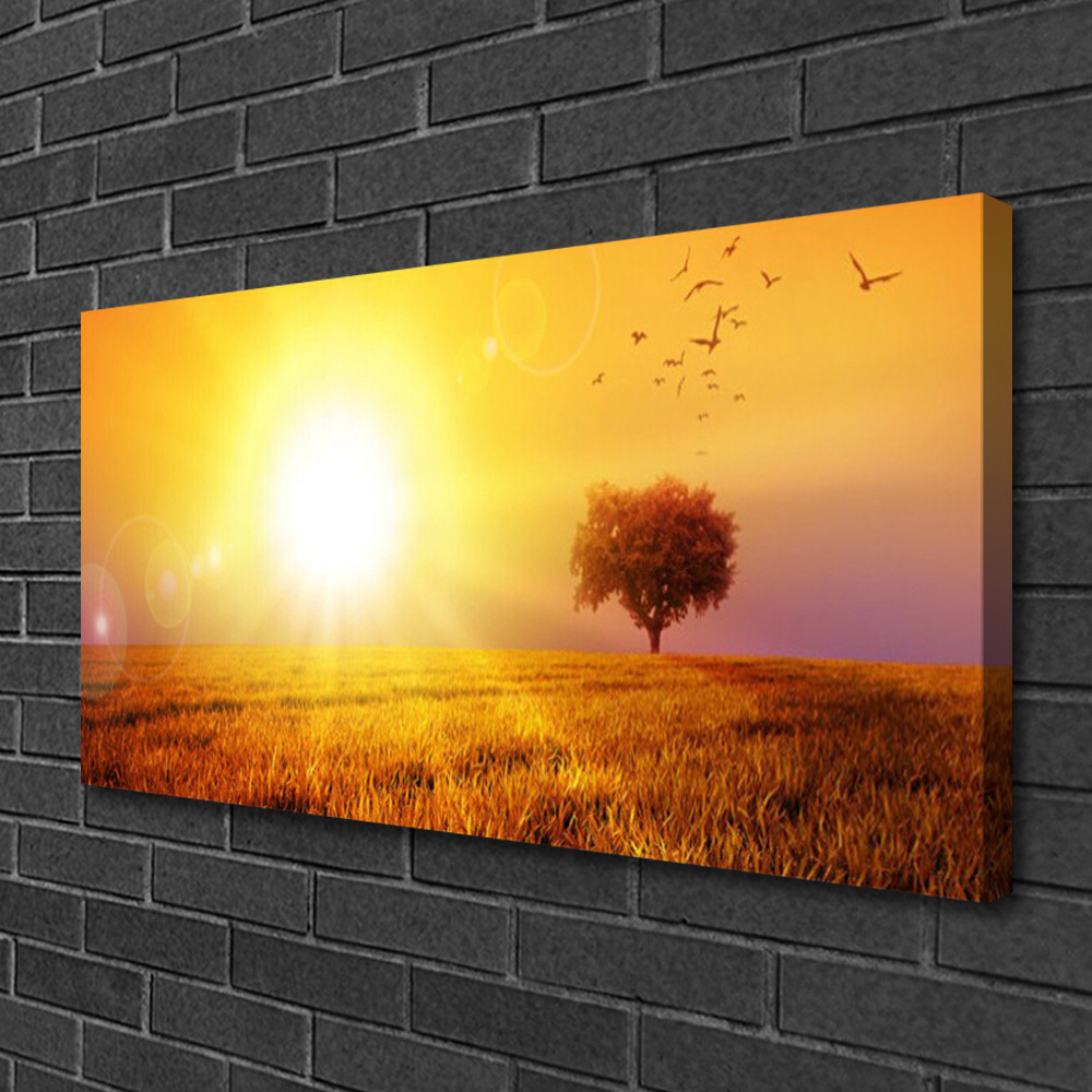 Image sur toile paysage de prairie 100x50 cm idéale pour illuminer un salon contemporain