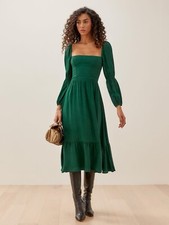 REFORMATION Mica Dress In Emerald