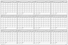 24x36 Erasable Blank Undated Annual Yearly Wall Calendar Home School Planner 