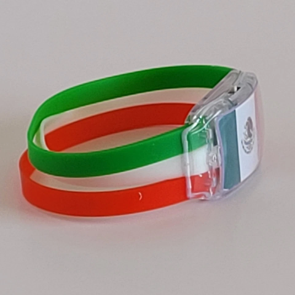 Национальный флаг светодиодный силиконовый браслет зарево Мексика-Pulsera-новый - Изображение 2 из 4