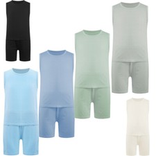Kids Boys Outfit Gym Suit Workout Set Loungewear Nightwear Tank Top Costume
