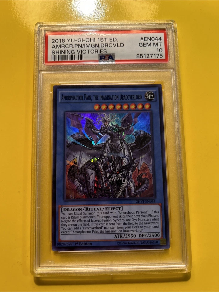 YuGiOh AMORPHACTOR PAIN, THE IMAGINATION DRACOVERLORD SHIV-EN044🔥PSA 10🔥1st ED - Image 4 of 4