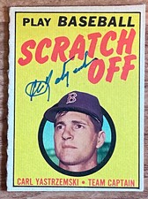 1971 Topps Scratch-Offs Baseball #24 Carl Yastrzemski AUTOGRAPHED Boston Red Sox
