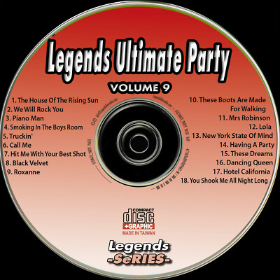 Ultimate party Legends NEW Karaoke CD+G vol-9 HOTEL CALIFORNIA,WE WILL ROCK YOU