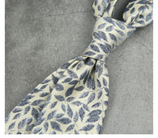 New Classic Floral White Black JACQUARD WOVEN 100 Silk Men's Necktie Tie