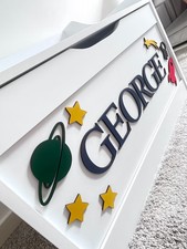 Personalised Children?s White Space ToyBox | Space Rocket Stars Design