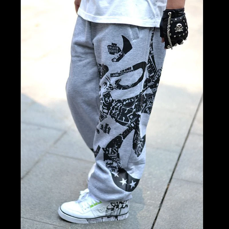 Men's Hip Hop Sweatpants Trendy Baggy Sport Pants Casual Trousers Plus Size