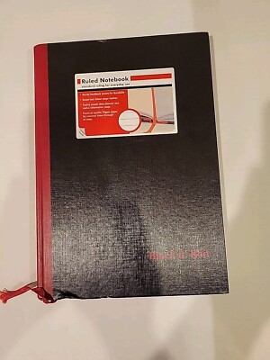 Black n' Red Hardcover Ruled Notebook, Casebound, Large11 3/4'' x 8 1/4'' 