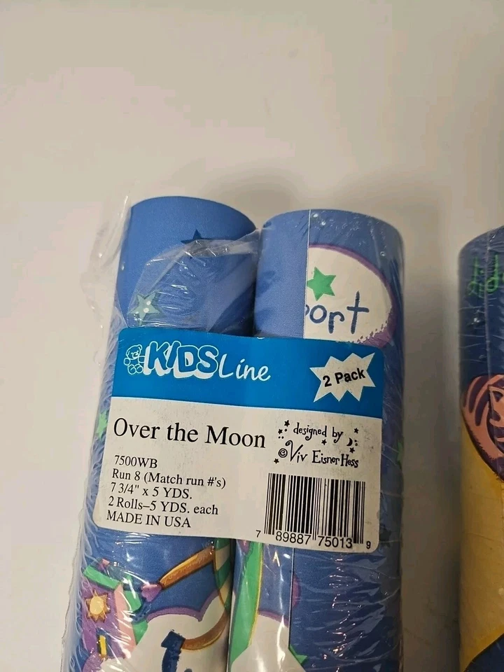 Новый лот из Четырех Винтажных Детских Обоев Line Over The Moon Граница Viv Eisner Hess - Изображение 3 из 4