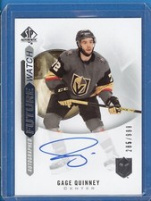 2020/21 SP AUTHENTIC Gage Quinney FUTURE WATCH AUTO ROOKIE RC /999 VEGAS KNIGHTS