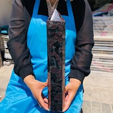 8LB Natural Garnet Fireworks Obelisk Quartz Tower Crystal Wand Point Healing