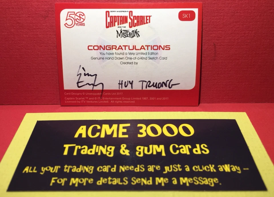 Captain Scarlet 50 Years - Unstoppable - HUY TRUONG Sketch Card SK1 ANGEL - Image 2 of 2