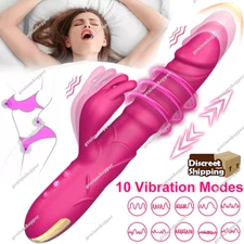 Thrusting Rotating Rabbit Vibrator Dildo G Spot Clit Massager Sex Toys for Women