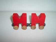 Maple Landmark Wooden Alphabet Name Train Red Letter M Lot of 2 Fits BRIO Thomas