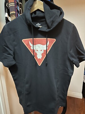 NEW Under Armour Project Rock Terry Short Sleeve Hoodie Mens Medium  1378019-001