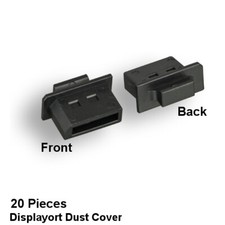 Kentek Lot of 20 Pcs DisplayPort Dust Cover with Handle Port Protector Black