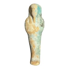 Ancient Egyptian Faience Ushabti Shabti Figure – Glazed Burial Artifact