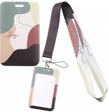 Love Secretary Hospital Work ID Badge Reel Holder With Lanyard Vertical Style 