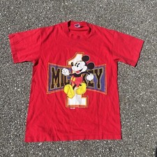 Vintage Disney Mickey Mouse Red T-shirt Florida Single Stitch Medium Made In USA