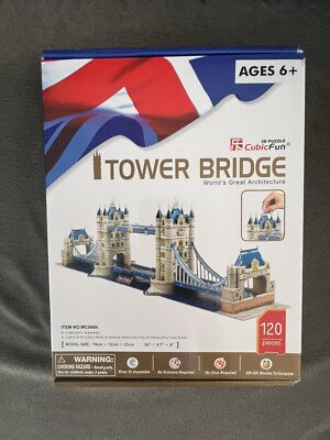Tower Bridge CubicFun 3D DIY Children's Puzzle 120 Pieces Paper Model - NEW