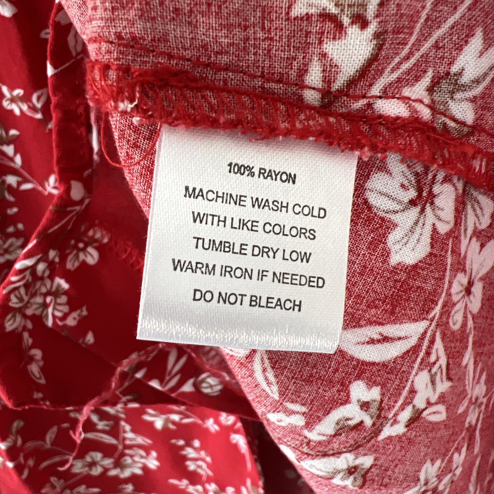 Indigo Rose Midi Dress Womens Medium Red White Floral Button Down Cottagecore